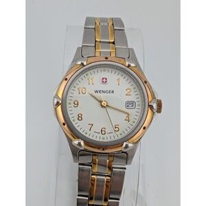 Wenger Swiss Army Watch Women 30mm Case Two Tone 6.75" Band 7060X- New Battery